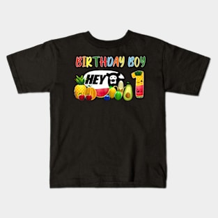 1St Birthday Boy 1 Year Old Fruit Birthday Hey Bear Kids T-Shirt